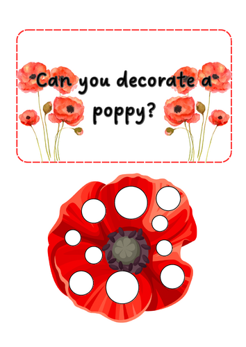 Remembrance Day - Poppy loose parts