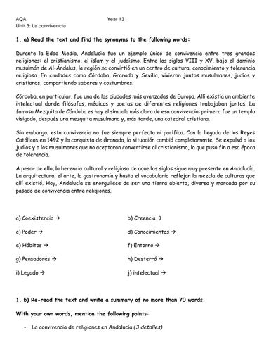 La convivencia- booklet