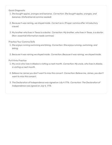 ASDAN Accelerated English - Using Commas Effectively