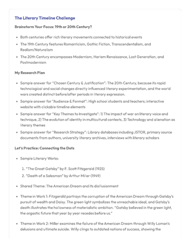 ASDAN Accelerated English - Literary Timeline Challenge