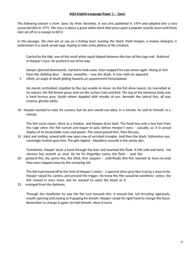 New AQA Mini Mock. English Language Paper1. Updated for 2026