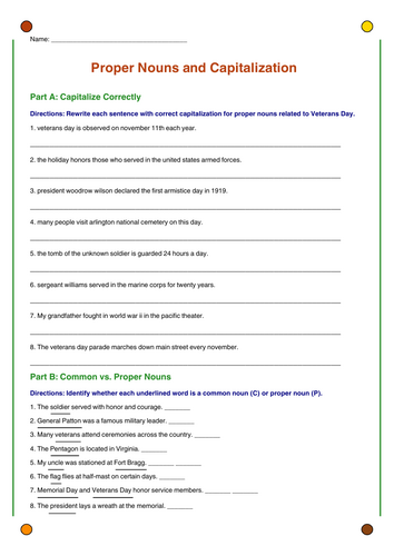 November Grammar Worksheets | November ELA Review | Grammar Practice