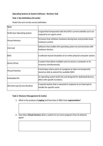 H046/H446 1.2.1 Topic Test