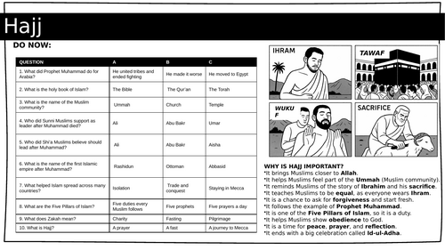 ETHICS (ISLAM) Hajj – The Fifth Pillar of Islam: KS3 RE