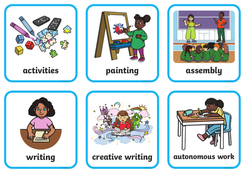 now and next board with visual pictures