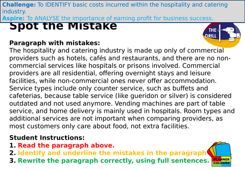 Basic Costs and Profit in Catering Industry