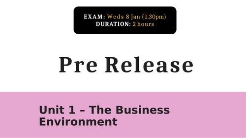 Camtec level 3 business unit 1 pre release powerpoint