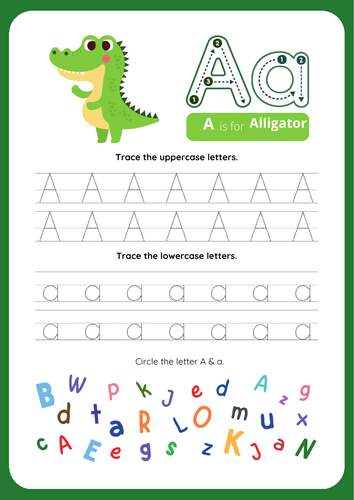 Tracing Letters for animal Worksheet  Fun Illustrative Style