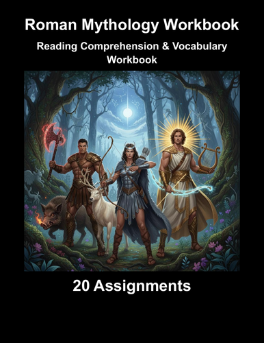 Roman Mythology Workbook (20 Reading Comprehension & Vocabulary Assignments)