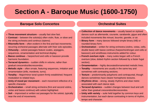 Cambridge AS Music 9483 - Section A Set Works (exams 2025-26)