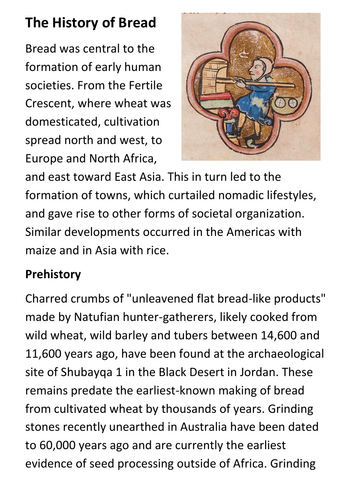 The History of Bread Handout