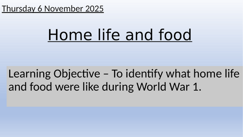 Y11 - WW1 Life