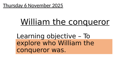 Y11 - William the Conqueror & Castles
