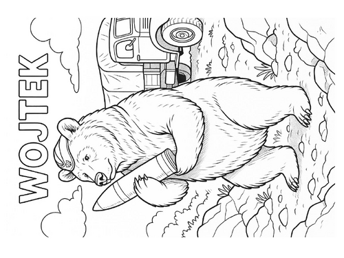 Wojtek (bear) Coloring Picture