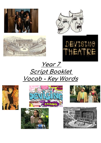 Year 7 script booklet with vocab pyramid