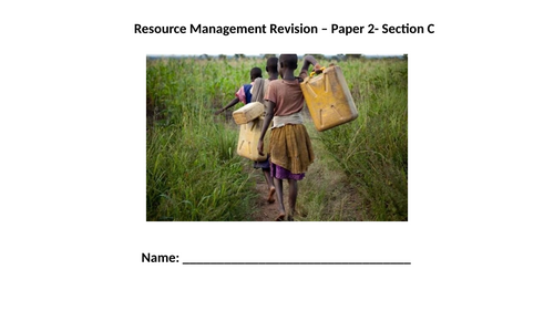 Geography GCSE Revision: Resource management