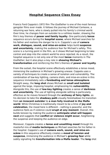 The Godfather - Key Sequence Model Essay