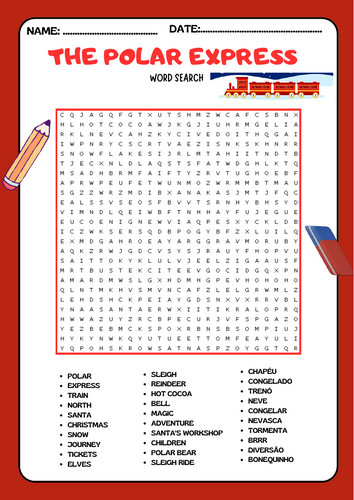 The Polar Express Word Search Puzzle Activity