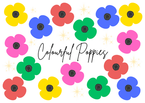 Remembrance Day Colourful Poppies
