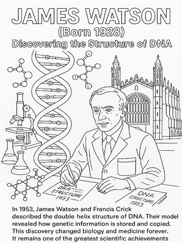 James Watson DNA Coloring Picture