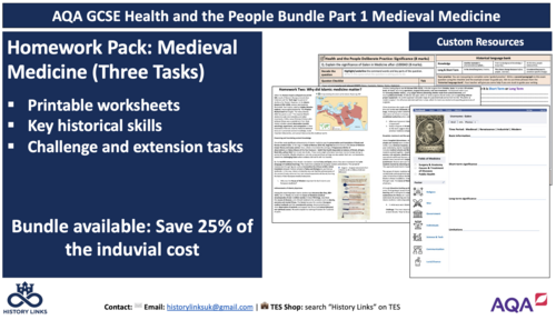 Homework Pack: Medieval Medicine (Three Tasks)