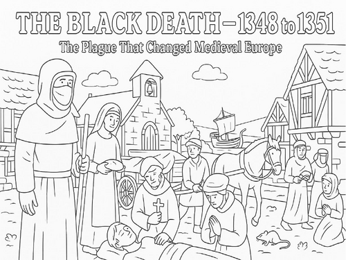 The Black Death 1348 Coloring Picture