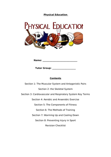 P.E revision booklet