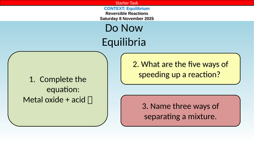 AQA GCSE Chemistry Equilibrium