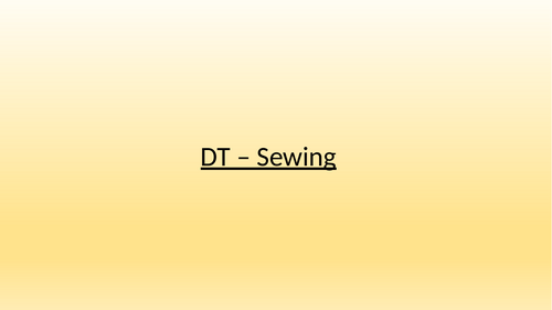 DT Sewing – Pearly Kings and Queens - Week 1