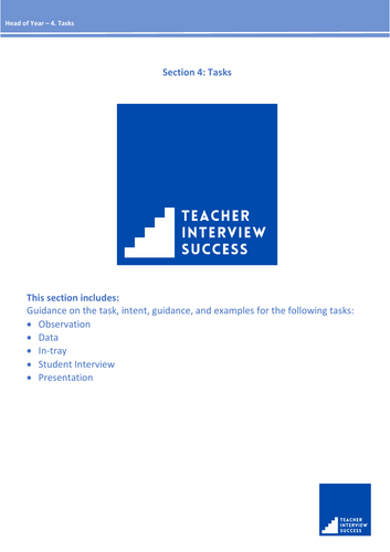 Head of Year - Tasks (Part 4 of 4)