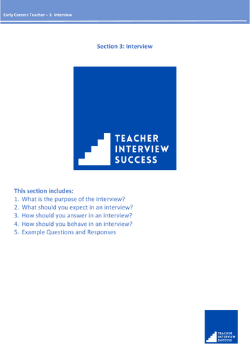 Early Careers Teacher - Interview (Part 3 of 4)