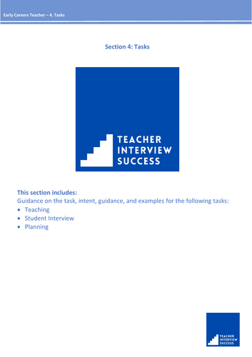 Early Careers Teacher - Tasks (Part 4 of 4)