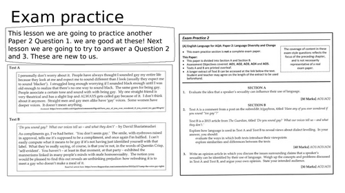 A-Level English Language Sexuality Assessment - AQA