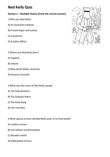 Ned Kelly Quiz
