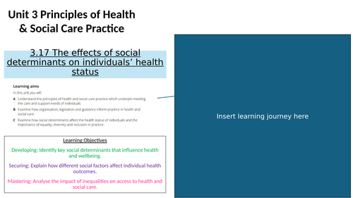 AAQ Health and Social Care Unit 3 Lessons for all of essential content C.