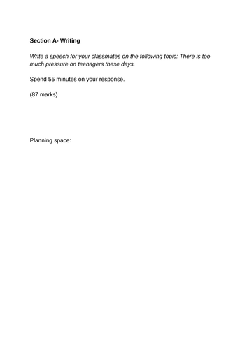 CCEA English Language Unit 1 Mock