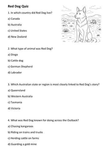 Red Dog Quiz