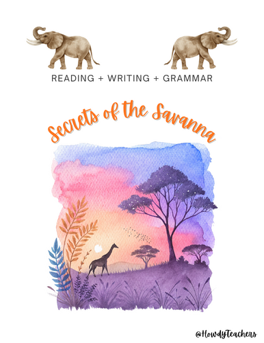 Savanna Ecosystem Reading Comprehension + Grammar + Writing Bundle