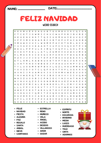 Feliz Navidad – Sopa de Letras Divertida