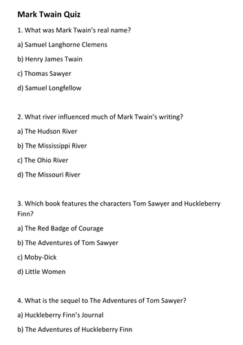 Mark Twain Quiz
