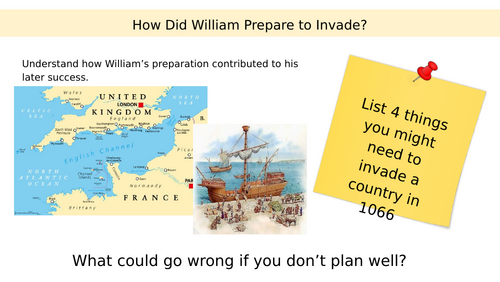How did William prepare to invade England - Battle of Hastings