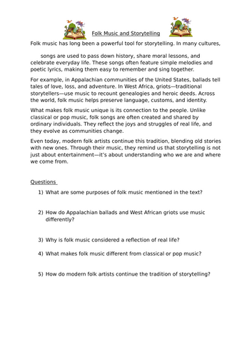 Folk Music and Storytelling - Reading