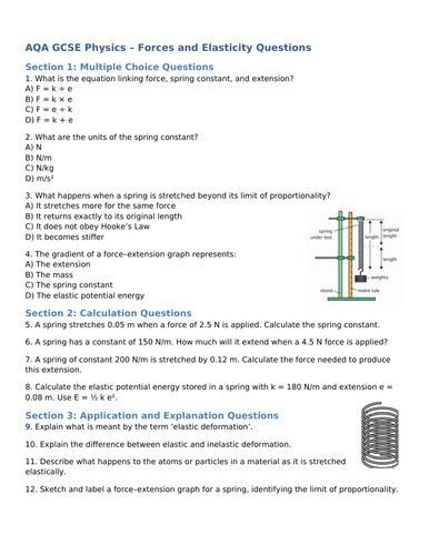 NEW (2016) AQA GCSE Physics - Forces and Elasticity