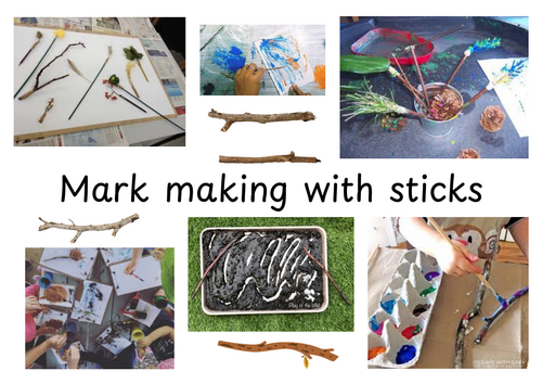 mark making with sticks