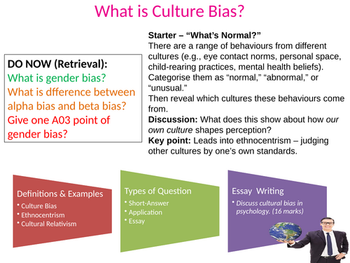Issues and Debates - Culture Bias - Paper 3 - Issues and Options in A-Level Psychology (AQA)