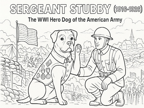Sergeant Stubby the Wonder Dog Coloring Picture