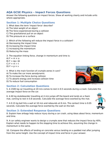 NEW (2016) AQA GCSE Physics - Impact Forces