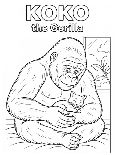 Koko (gorilla) Coloring Picture