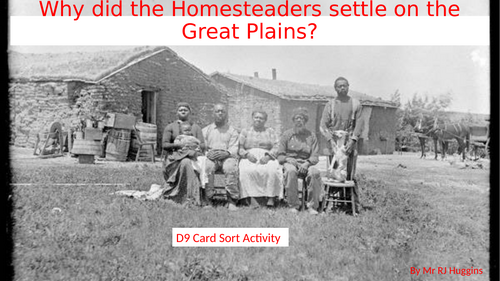 Exploring the American West: A Diamond 9 Activity on why Homesteaders settled on the Great Plains