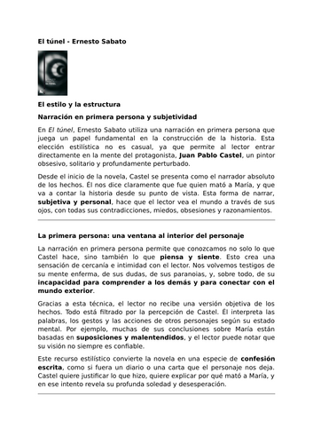 El túnel by Ernesto Sabato – Style and Structure